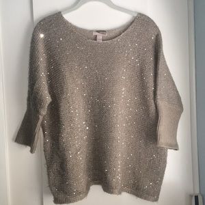 Tan Sequin Sweater
